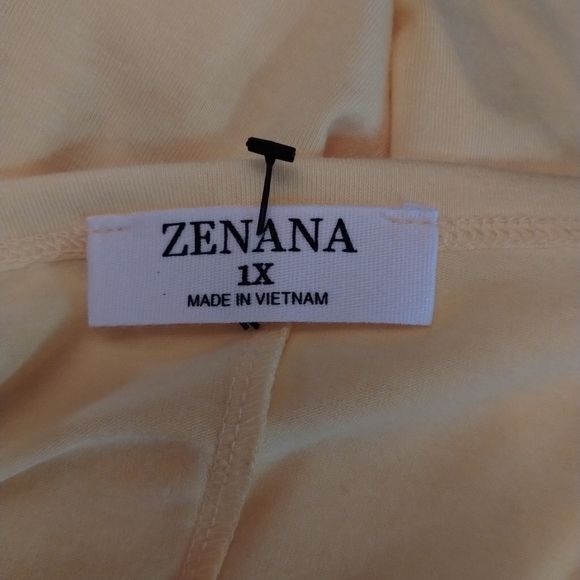 Zenna women's size 1x yellow with lace sleeves blouse shirt top - Picture 6 of 8